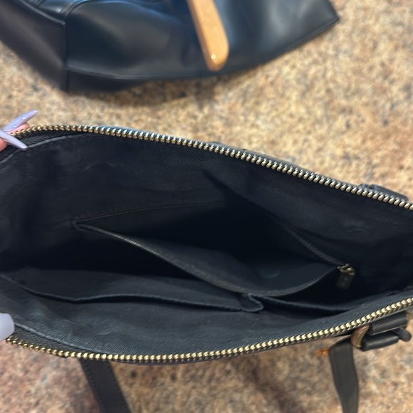 Fossil Coated Small Gift Print Shopper Purse Double Handles Zipper Closure - Picture 8 of 16